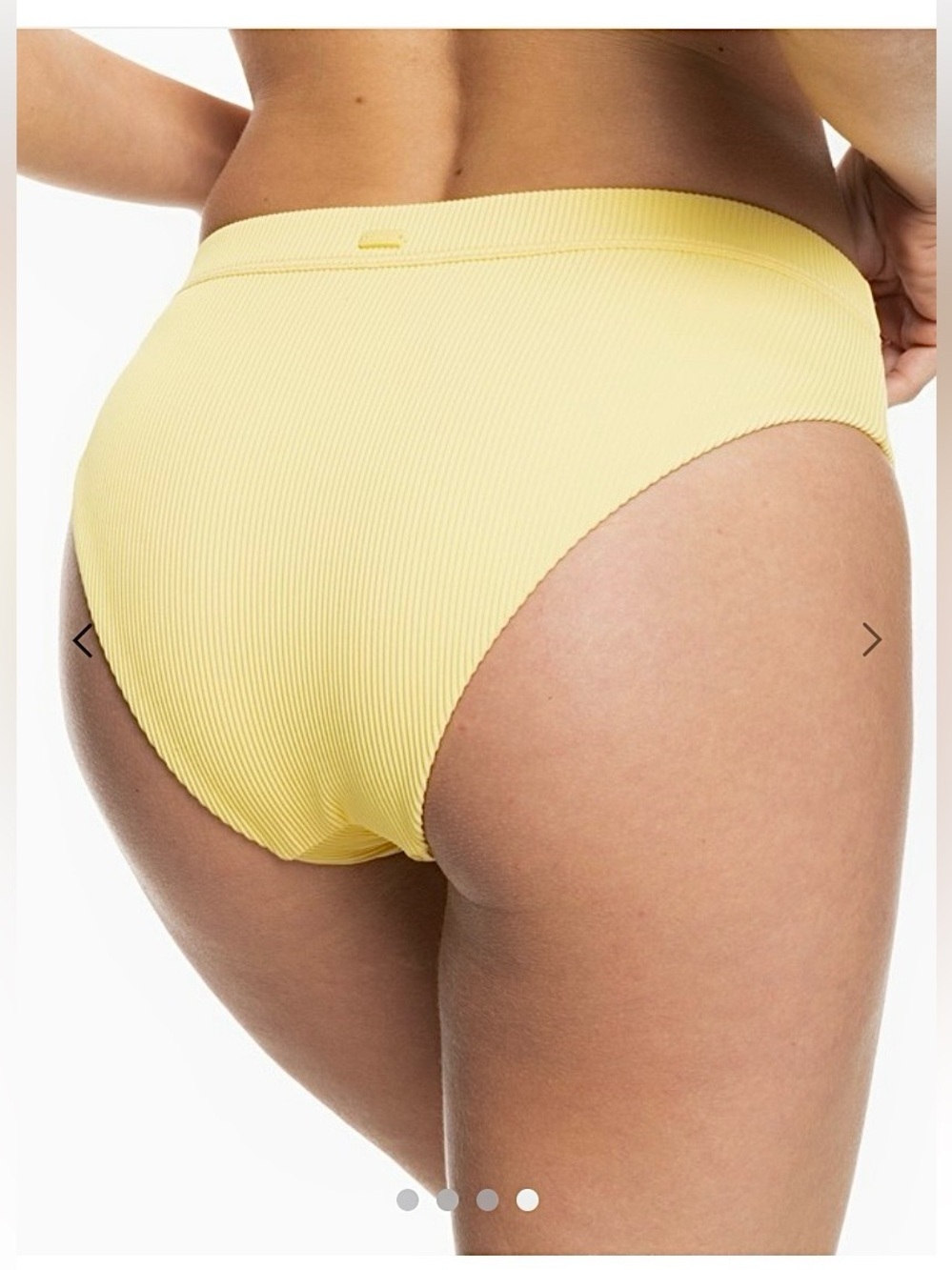 New Roxy Buckle Ribbed Love the Shore Solid Butter Yellow Bikini Bottoms Large